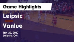 Leipsic  vs Vanlue  Game Highlights - Jan 20, 2017