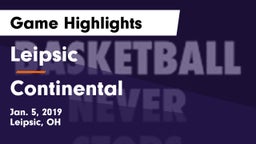 Leipsic  vs Continental  Game Highlights - Jan. 5, 2019