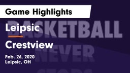 Leipsic  vs Crestview  Game Highlights - Feb. 26, 2020