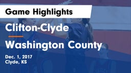 Clifton-Clyde  vs Washington County  Game Highlights - Dec. 1, 2017