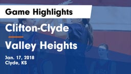 Clifton-Clyde  vs Valley Heights  Game Highlights - Jan. 17, 2018