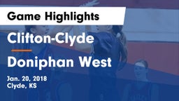 Clifton-Clyde  vs Doniphan West  Game Highlights - Jan. 20, 2018