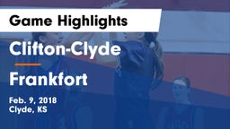 Clifton-Clyde  vs Frankfort  Game Highlights - Feb. 9, 2018