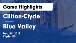 Clifton-Clyde  vs Blue Valley  Game Highlights - Dec. 19, 2018