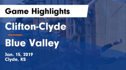 Clifton-Clyde  vs Blue Valley Game Highlights - Jan. 15, 2019