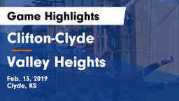 Clifton-Clyde  vs Valley Heights  Game Highlights - Feb. 13, 2019