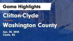 Clifton-Clyde  vs Washington County  Game Highlights - Jan. 20, 2020