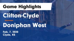 Clifton-Clyde  vs Doniphan West  Game Highlights - Feb. 7, 2020