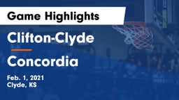 Clifton-Clyde  vs Concordia  Game Highlights - Feb. 1, 2021