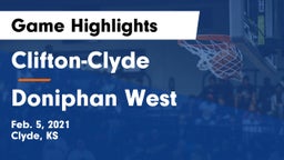 Clifton-Clyde  vs Doniphan West  Game Highlights - Feb. 5, 2021