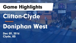 Clifton-Clyde  vs Doniphan West  Game Highlights - Dec 09, 2016