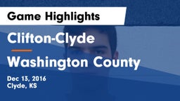 Clifton-Clyde  vs Washington County  Game Highlights - Dec 13, 2016