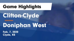Clifton-Clyde  vs Doniphan West  Game Highlights - Feb. 7, 2020