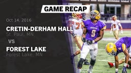 Recap: Cretin-Derham Hall  vs. Forest Lake  2016