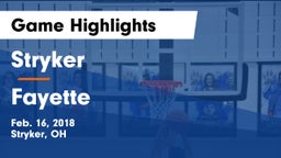 Stryker  vs Fayette  Game Highlights - Feb. 16, 2018