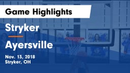 Stryker  vs Ayersville  Game Highlights - Nov. 13, 2018