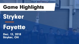 Stryker  vs Fayette  Game Highlights - Dec. 13, 2018