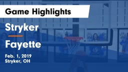 Stryker  vs Fayette  Game Highlights - Feb. 1, 2019