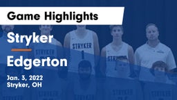 Stryker  vs Edgerton  Game Highlights - Jan. 3, 2022