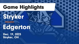 Stryker  vs Edgerton  Game Highlights - Dec. 19, 2023