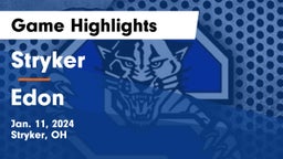 Stryker  vs Edon  Game Highlights - Jan. 11, 2024