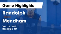 Randolph  vs Mendham  Game Highlights - Jan. 22, 2020