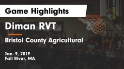 Diman RVT  vs Bristol County Agricultural  Game Highlights - Jan. 9, 2019