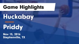 Huckabay  vs Priddy  Game Highlights - Nov 15, 2016