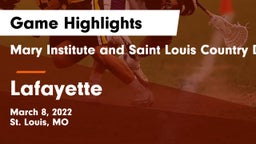 Mary Institute and Saint Louis Country Day School vs Lafayette  Game Highlights - March 8, 2022