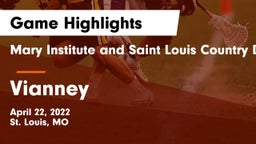 Mary Institute and Saint Louis Country Day School vs Vianney  Game Highlights - April 22, 2022