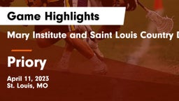 Mary Institute and Saint Louis Country Day School vs Priory  Game Highlights - April 11, 2023