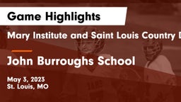 Mary Institute and Saint Louis Country Day School vs John Burroughs School Game Highlights - May 3, 2023
