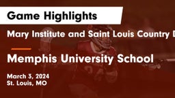 Mary Institute and Saint Louis Country Day School vs Memphis University School Game Highlights - March 3, 2024