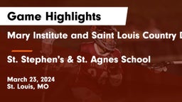 Mary Institute and Saint Louis Country Day School vs St. Stephen's & St. Agnes School Game Highlights - March 23, 2024