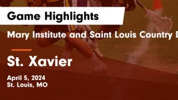 Mary Institute and Saint Louis Country Day School vs St. Xavier  Game Highlights - April 5, 2024