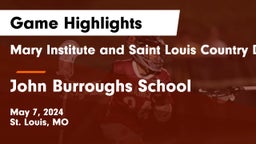Mary Institute and Saint Louis Country Day School vs John Burroughs School Game Highlights - May 7, 2024