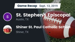 Recap: St. Stephen's Episcopal  vs. Shiner St. Paul Catholic School 2019