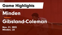 Minden  vs Gibsland-Coleman  Game Highlights - Nov. 21, 2023