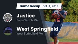 Recap: Justice  vs. West Springfield  2019