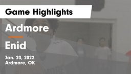 Ardmore  vs Enid  Game Highlights - Jan. 20, 2022