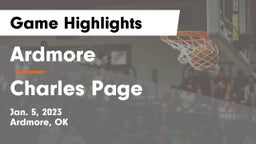 Ardmore  vs Charles Page  Game Highlights - Jan. 5, 2023