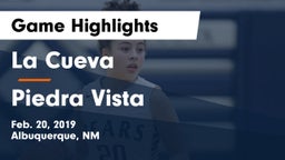 La Cueva  vs Piedra Vista Game Highlights - Feb. 20, 2019