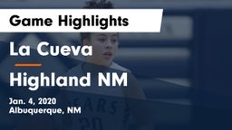 La Cueva  vs Highland  NM Game Highlights - Jan. 4, 2020