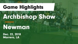 Archbishop Shaw  vs Newman Game Highlights - Dec. 22, 2018