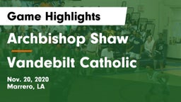 Archbishop Shaw  vs Vandebilt Catholic  Game Highlights - Nov. 20, 2020