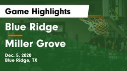 Blue Ridge  vs Miller Grove Game Highlights - Dec. 5, 2020
