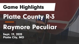 Platte County R-3 vs Raymore Peculiar  Game Highlights - Sept. 19, 2020