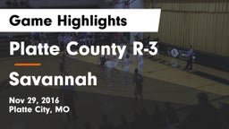 Platte County R-3 vs Savannah  Game Highlights - Nov 29, 2016