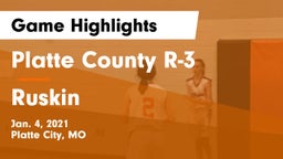 Platte County R-3 vs Ruskin  Game Highlights - Jan. 4, 2021