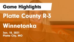 Platte County R-3 vs Winnetonka  Game Highlights - Jan. 18, 2021